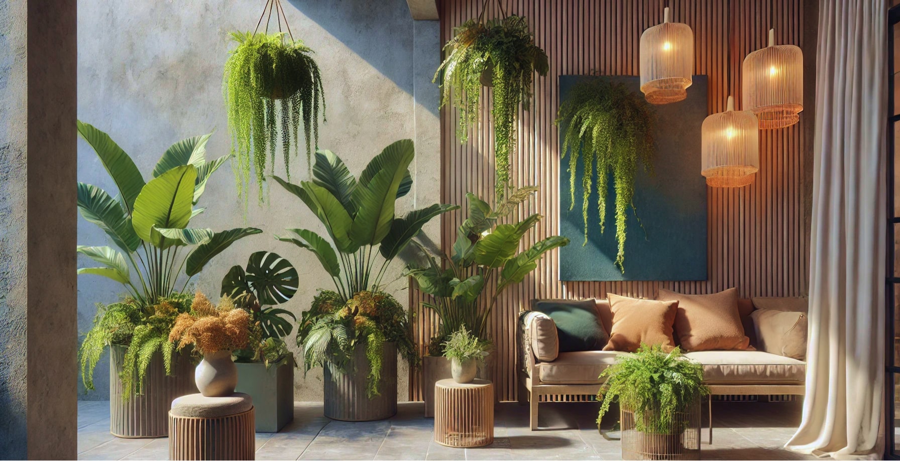 Intérieur décoré avec des plantes